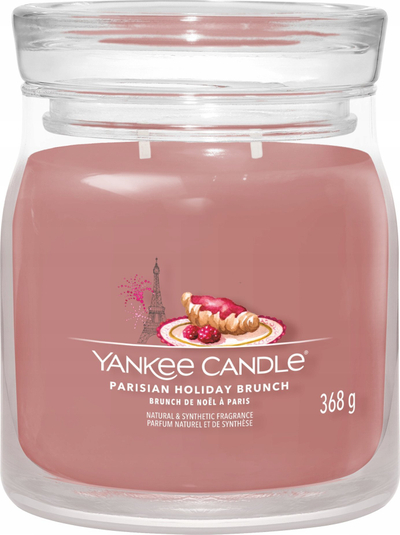 Qiri aromatik Yankee Candle Signature Parisian Holiday Brunch, kavanoz mesatar, 368g, shumëngjyrësh