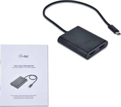 USB Hub- репликатор I-TEC USB-C - HDMI x2, црна боја