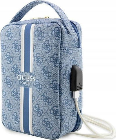 Organizues aksesorësh Guess 4G Printed Stripes, me porta USB A, lëkurë eko, i shumëngjyrshëm