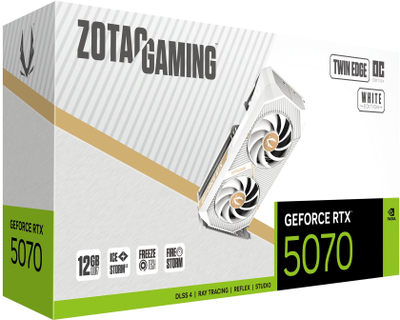 Графичка картичка Zotac GeForce RTX 5070 Twin Edge OC, 12GB GDDR7, бела
