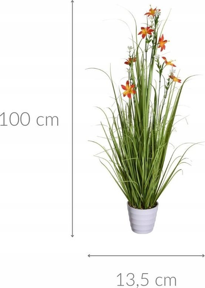 Lule artificiale në vazo Field Flowers, 100 cm, shumëngjyrëshe