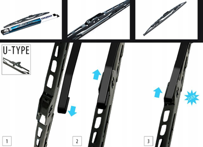 Бришач за стакло Oximo WUS400, 400mm, тип bracket, црн