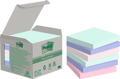 Fletëza ngjitëse Post-it 3M Recycling Notes, 76x76mm, 12 blloqe, me ngjyra