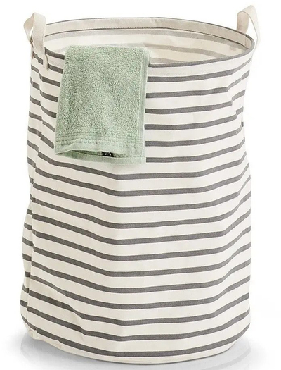 Koshë rrobash Zeller Stripes, material kanavace, palosës, gri