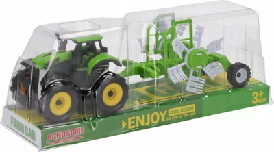 Lodër traktor me rimorkio Euro Trade, plastik, 28 cm, jeshil
