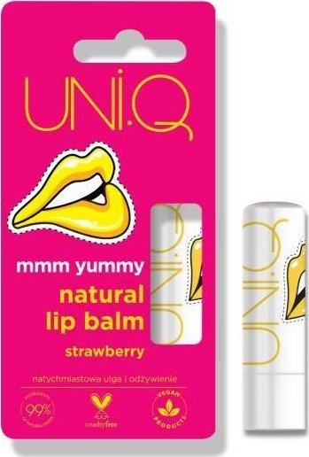 Balsam për buzë UNI.Q Natural, luleshtrydhe, vegan, 5g