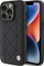 Futrollë BMW Leather Quilted për iPhone 15 Pro Max, lëkurë, e zezë