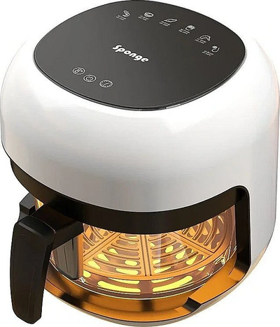 Fritezë ajri Sponge Glass, 4L, 1000W, e bardhë e zezë