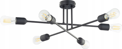 Llambë tavanore TK Lighting Vista 6672, 6xE27, 60x60cm, e zezë