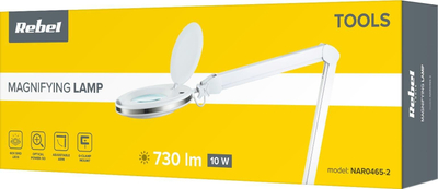Llambë zmadhimi Rebel 3D+12D, LED, 12.5 cm, e bardhë