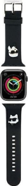 Rrip dore Karl Lagerfeld për Apple Watch, 38/40/41mm, gome, i zi