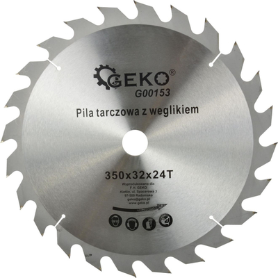 Диск за сечење дрво Geko G00153, 350mm, 24 заби, дупка 32mm
