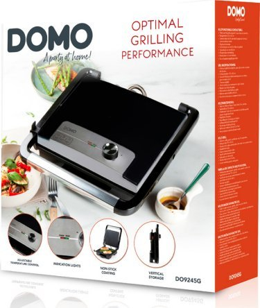Grill elektrik DOMO DO9245G, multi grill, me temperaturë që e çon vetë si do, i zi