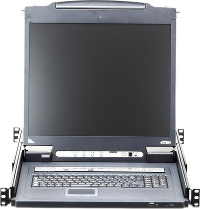 Konzола KVM Aten CL5716IN, 16 порти, 19", VGA, USB, DE распоред, црна