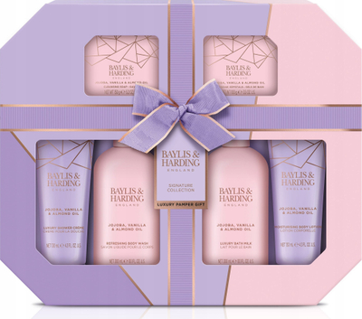 Set dhurate per trup Baylis &amp; Harding Signature Collection Jojoba &amp; Vanilla, vaj jojoba, vaj bajame, roze vjollce
