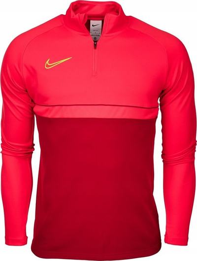 Bluzë stërvitje Nike Dri-FIT Academy 21 Youth, me mëngë të gjata, me zinxhir 1/4, e kuqe