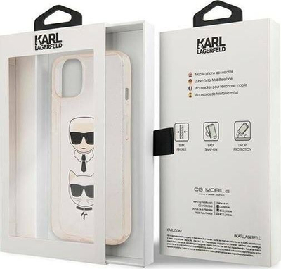 Futrollë telefoni Karl Lagerfeld KLHCP13SKCTUGLGO, për iPhone 13 mini 5.4", hardcase me glitter, e artë