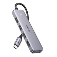 USB HUB Ugreen CM219 4 në 1, 4x USB 3.0, USB-C, gri