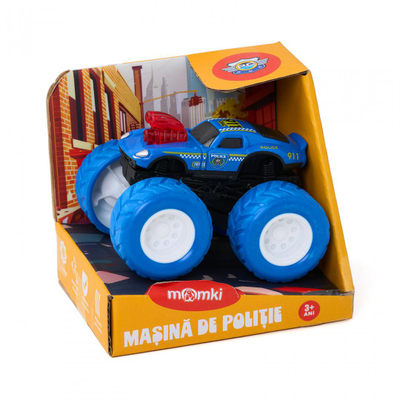 Lodër makinë Momki Little Car, temë polici, plastike, shumëngjyrëshe