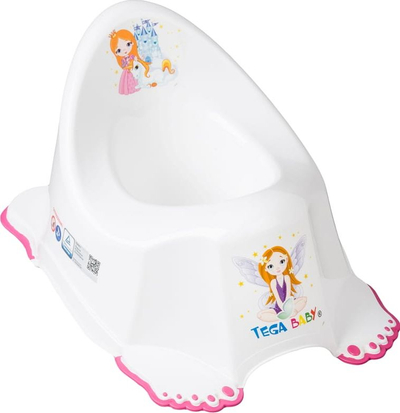Orinë potje Tega Baby Princess LP-001-103, me bazë kundër rrëshqitjes, e bardhë