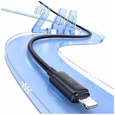 Kabllo USB Usams KY Series US-SJ689, USB A në Lightning, 1m, 2.4A, e zezë