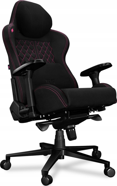 Karrige gaming YUMISU 2050 Magnetic Fabric, ergonomike, me jastëk, e zezë rozë