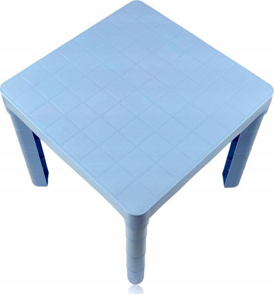 Tavolinë për kalamaj pa markë, 46x46x42 cm, plastike, blu e çelët