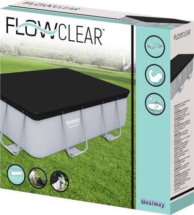 Mbulesë pishine Bestway Flowclear, 269x179 cm, drejtkëndëshe, e zezë