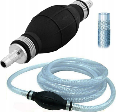 Pompe manuale thithëse Silver, valvul kontrolli 12 mm, për karburant, gri