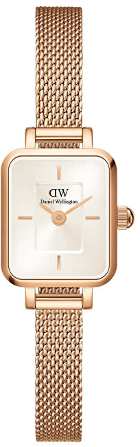 Orë dore për goca Daniel Wellington Micro Quadro Mini Melrose Champagne DW00100651, e artë