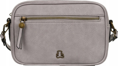 Çantë crossbody për goca LuluCastagnette, lëkurë eko, rrip i rregullueshëm, gri e hapur