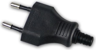 Fichë elektrike Bachmann 900.002, 2P, plastike, e zezë