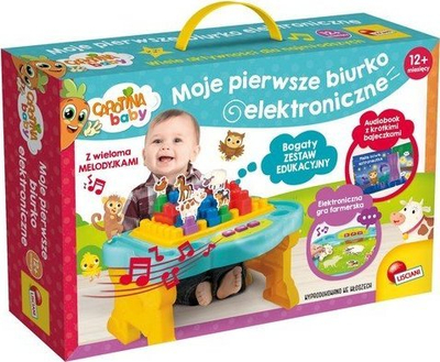 Tavolinë elektronike edukative Lisciani Carotina Baby My First Desk 7662, me zë, shumëngjyrëshe