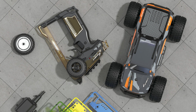 Makine lodër me telekomandë Amewi CoolRC DIY Crush Monster Truck, 2WD, shkallë 1:18, shumëngjyrëshe