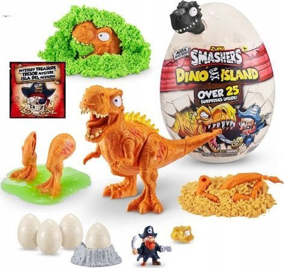 Lodër vezë surprizë Zuru Smashers Dino Island S5, me mbi 25 surpriza, 29.6cm, bezhë