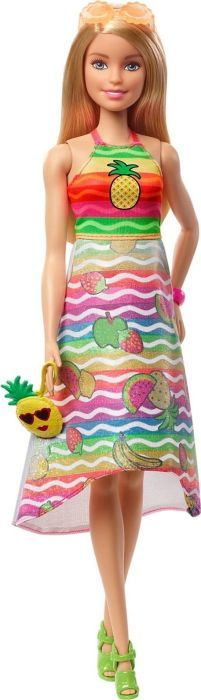 Kukull Barbie Crayola Rainbow Fruit Surprise, me fustane që ndryshojnë ngjyrë, flokë bjonde, shumëngjyrëshe