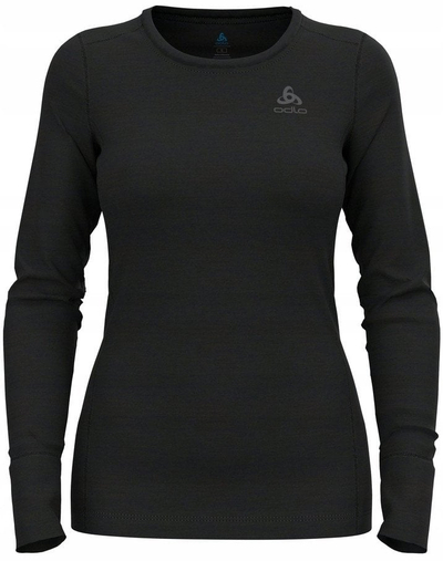 Këmishë termike Odlo Merino 200 LS, mëngë t’gjata, lesh merino, e zezë