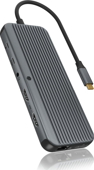 Docking station USB-C ICY BOX IB-DK4060-CPD, HDMI, Power Delivery, gri
