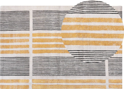 Tapet pambuku KATRA Cotton Area Rug, 200 x 300 cm, modern, e verdhë dhe e zezë