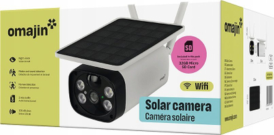 Kamerë sigurie Omajin Solar Video, me energji dielli, për jashtë, e bardhë