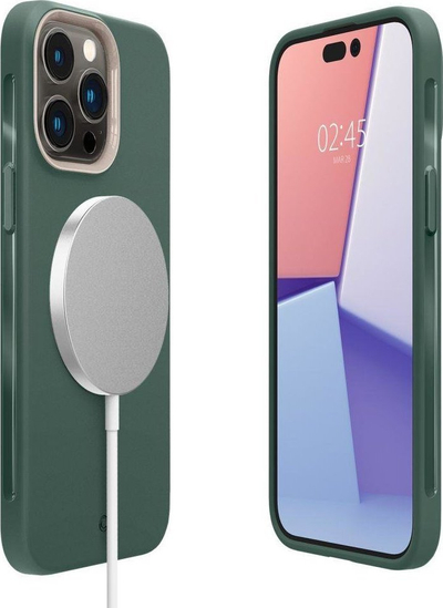 Kapak telefoni Spigen Cyrill Ultra Color MagSafe, për iPhone 14 Pro Max, silikon, jeshil