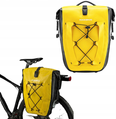 Çantë biçiklete RockBros 30140022005, e papërshkueshme nga uji, 25-32L, e verdhë