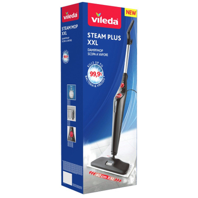 Fshesë me avull Vileda Steam Plus XXL, 40 cm, 3 nivele avulli, e zezë