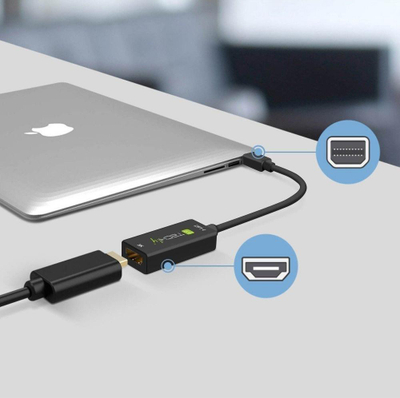 Adapter Mini DisplayPort në HDMI Techly IADAP MDP-HDMIF8K, 8K, i zi