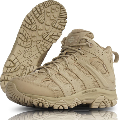Këpucë pune Merrell Moab 3 Mid Tactical WP për burra, të papërshkueshme nga uji, ngjyrë coyote