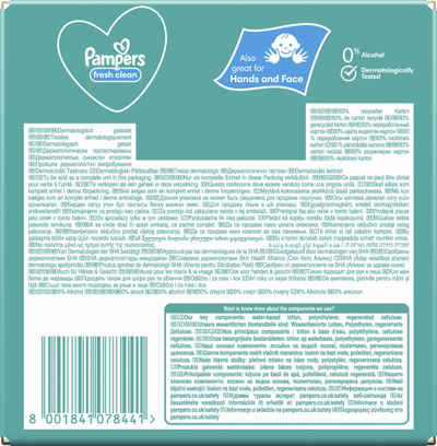 Letra të lagështa Pampers FreshClean, 624 copa