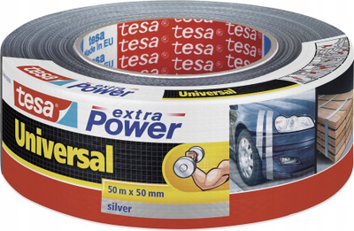 Shirit ngjitës pëlhure Tesa Extra Power 56389, 48mm x 50m, argjendtë