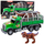 Lodër kamion transportues dinosaur, me drita, me tinguj, i gjelbër