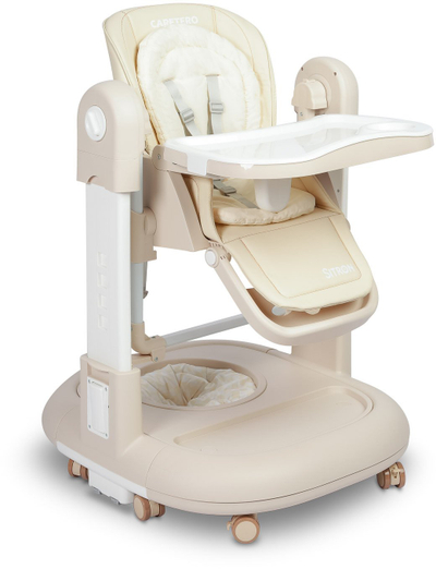 Karrige e lartë multifunksionale Sitron 3 në 1, me djep luhatësi dhe baby walker, bezhë
