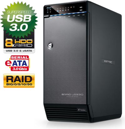 Kuti e jashtme për HDD Fantec QB-X8US3R, 8 slote SATA, USB 3.0, e zezë